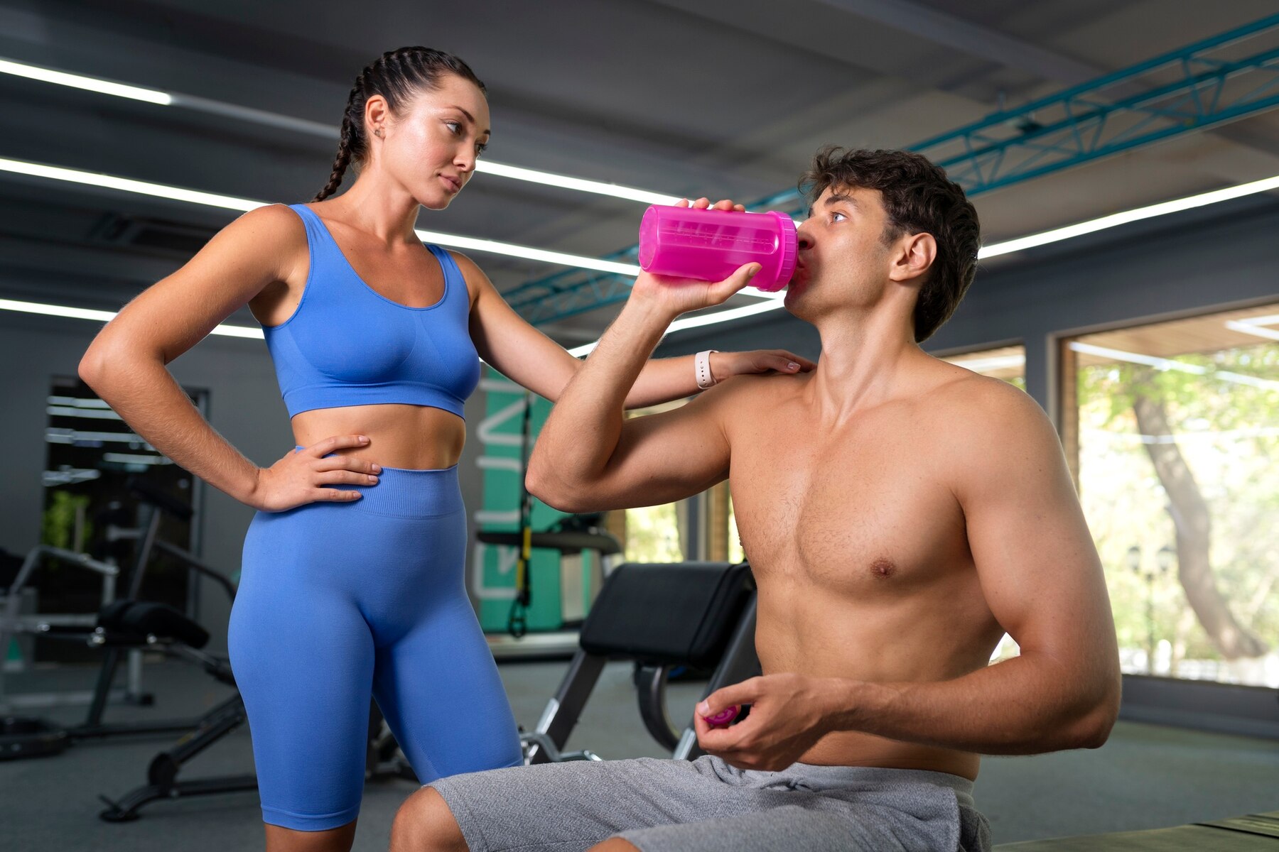 Working Out with Two Guys